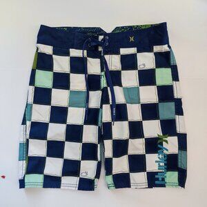 Hurley board short men's size 30 multi-colour check